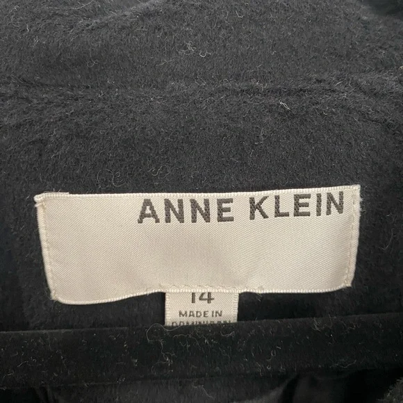 ANNE KLEIN *NWT* Plus-Sz Cashmere Blend Black Single Breasted Walker Coat Sz 14 - Picture 5 of 12